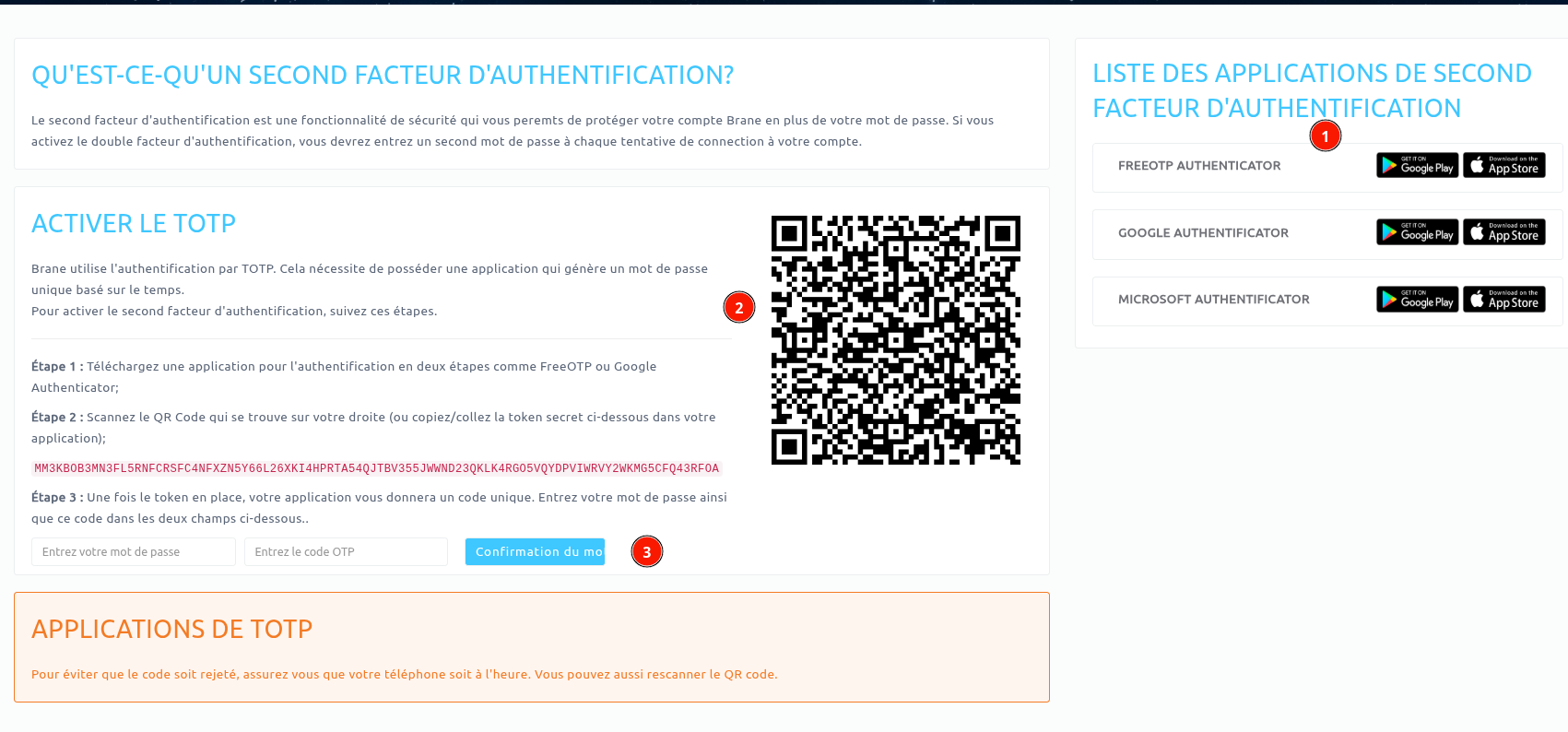 Accéder aux menu de configuration
